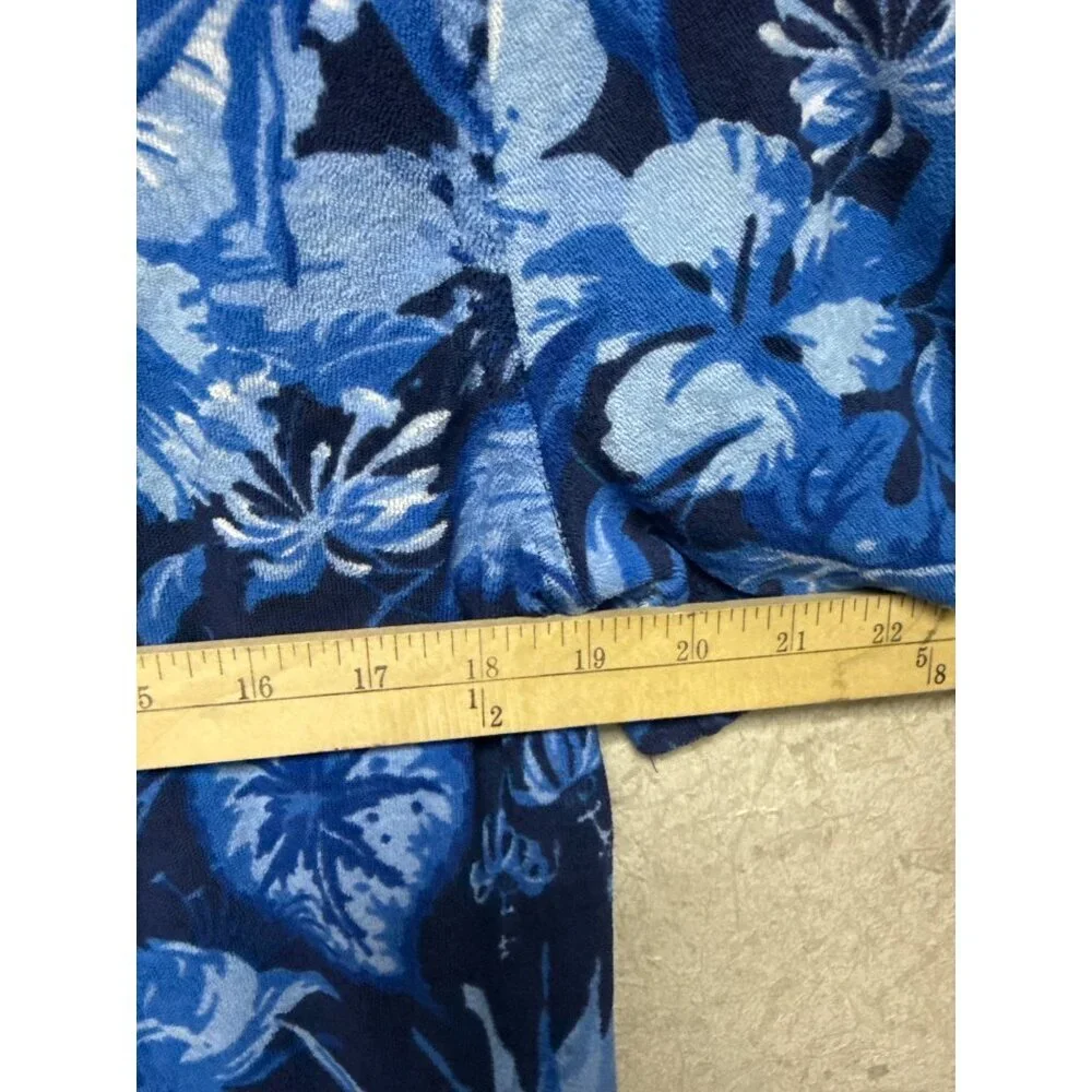Polo Ralph Lauren Men's Camp Shirt Slim Fit Floral Blue Button Pocket Medium